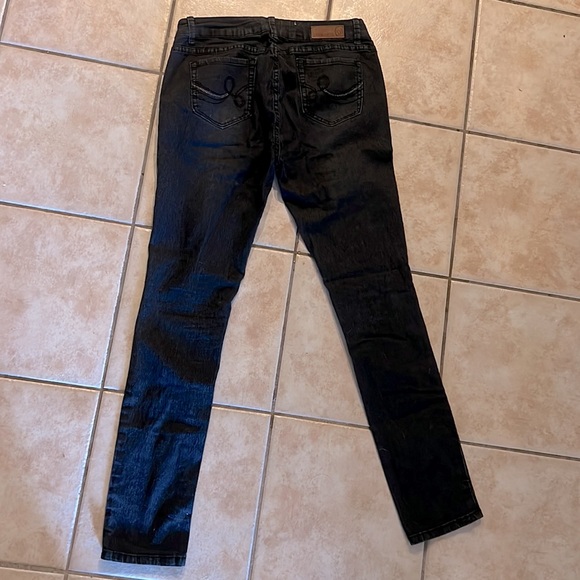 Diamante Grey Distressed Colombia Stretch Skinny Jeans in Junior’s size 15 - Picture 5 of 10